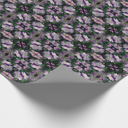 Paarse Geranium bloemen vermenigvuldigd gepersonal Cadeaupapier (Hoek)