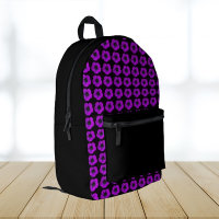 Paarse Geranium Floral Pattern op Black
