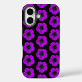 Paarse Geranium Floral Pattern op Black Case-Mate iPhone Case (Achterkant)