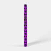 Paarse Geranium Floral Pattern op Black Samsung Galaxy Hoesje (Rechterkant)