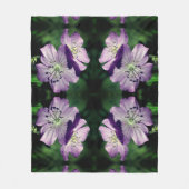  Paarse Geranium Flower Pair Pattern Fleece Deken (Voorkant)