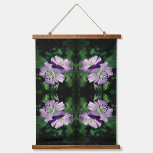 Paarse Geranium Flowers Abstract Hangend Wandkleed