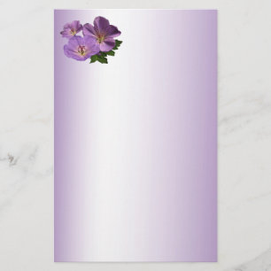 Paarse Geranium Flowers Briefpapier
