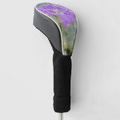 Paarse Geranium Wildflower foto en aangepaste naam Golfheadcover (Schuin)