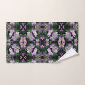 Paarse Geraniumbloemen Abstract vermenigvuldigd Bad Handdoek (Handdoek)