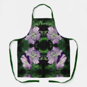 Paarse geraniumventilator gepersonaliseerd schort (Voorkant)