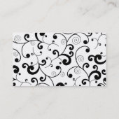 Paarse Gerbera Daisy Black & White Scroll Visitekaartje (Achterkant)