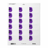 Paarse Gerbera Daisy Blank Bruiloft Adresetiketten Etiket (Full Sheet)
