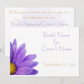 Paarse Gerbera Daisy Wedding-kaart Kaart (Voorkant / Achterkant)