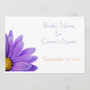 Paarse Gerbera Daisy Wedding-kaart Kaart