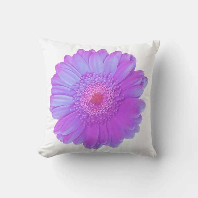 Paarse gerbera kussen (Voorkant)