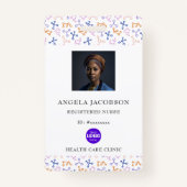 Paarse geregistreerde verpleegster QR Logo Badge (Voorkant)