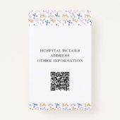 Paarse geregistreerde verpleegster QR Logo Badge (Achterkant)