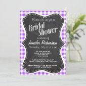 Paarse geruite gingham; schoolbord kaart (Staand voorkant)