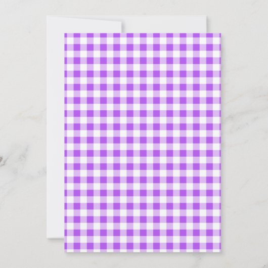 Paarse geruite gingham; schoolbord kaart (Achterkant)