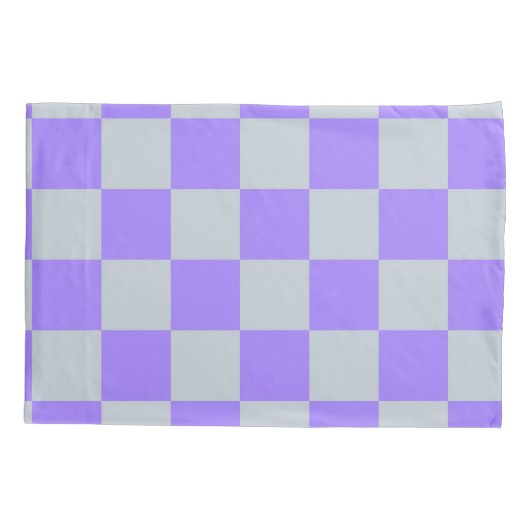 Paarse geruite ginghpatroon kussensloop (Achterkant)