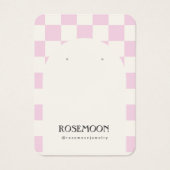 Paarse Geruite Oorbel Display Kaart (Voorkant)