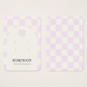 Paarse Geruite Oorbel Display Kaart (Voorkant /achterkant)