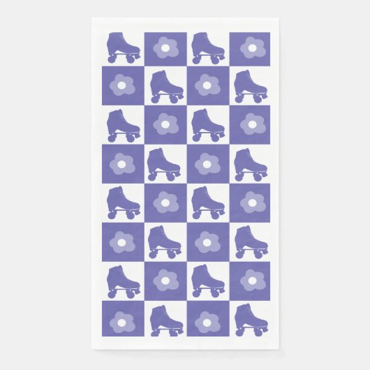 Paarse geruite Roller Derby Schaats Servet (Voorkant)