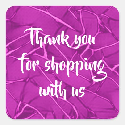 Paarse gescheurde patroonhandel vierkante sticker (Voorkant)