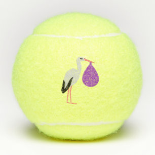 Paarse geslachtsneutrale Baby Ooievaar Tennisballen