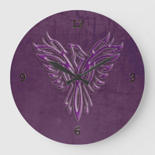 Paarse gestileerde Phoenix Rising, ledertextuur Grote Klok