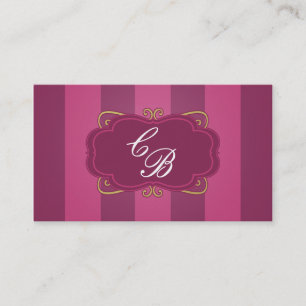 Paarse Gestreept & Goud Chic Boutique Visitekaartj Visitekaartje