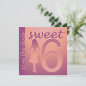 Paarse gezoet 16 sparen de Datum Save The Date (Staand voorkant)