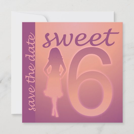 Paarse gezoet 16 sparen de Datum Save The Date (Voorkant)
