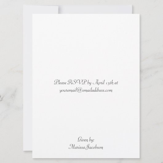 Paarse Gingham Baby Shower-uitnodigingen Kaart (Achterkant)