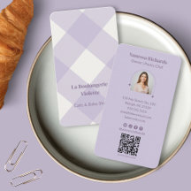 Paarse Gingham Bakkerij Verticale QR-foto