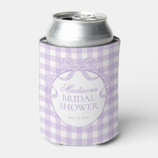 Paarse Gingham Coquette Strik Bruidsuitnodiging Ca Blikjeskoeler