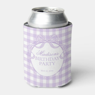 Paarse Gingham Coquette Strik Verjaardagsfeest Fav Blikjeskoeler