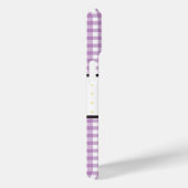 Paarse Gingham Geruite Bloem Initialen Case-Mate iPhone Case (Achterkant / Rechts)