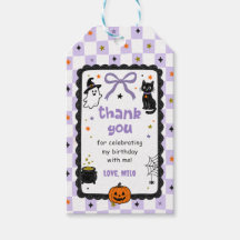 Paarse Gingham Halloween Verjaardagsfeest