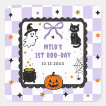 Paarse Gingham Halloween Verjaardagsfeest
