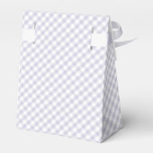 Paarse gingham meisje baby shower boog gunst doos bedankdoosjes (Achterkant)