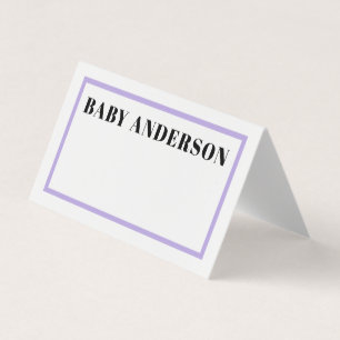 Paarse Gingham Schotse Baby Shower Tafelbord Kaart