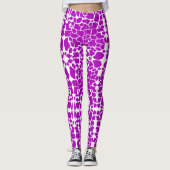 Paarse Giraffe afdrukken Leggings (Voorkant)