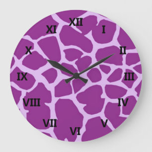 Paarse Giraffe Art Grote Klok