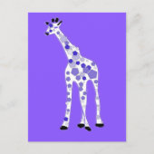 PAARSE Giraffe Briefkaart (Voorkant)