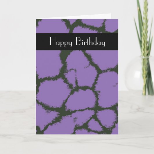 Paarse Giraffe Fur Pattern Birthday Kaart (Voorkant)