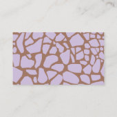 Paarse Giraffe Luier Raffle Ticket Informatiekaartje (Achterkant)