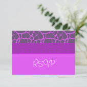 Paarse Giraffe Patroon RSVP (Staand voorkant)