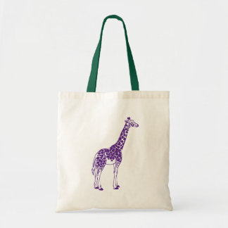 Paarse Giraffe Tote Bag
