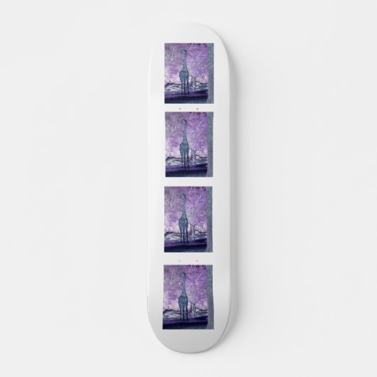 Paarse Giraffes Skateboard (Voorkant)