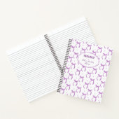 Paarse Girly Coquette Bows Spiral Notitieboek (Binnen)