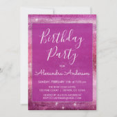 Paarse Girly Glitter Sparkle Elke Leeftijd Verjaar Kaart (Voorkant)