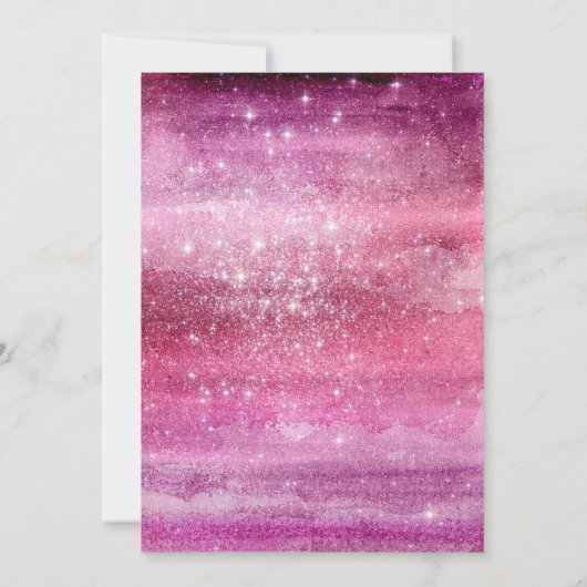 Paarse Girly Glitter Sparkle Elke Leeftijd Verjaar Kaart (Achterkant)