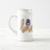 Paarse Girly Sunbril Valentijnsdag Love Bierpul (Links)